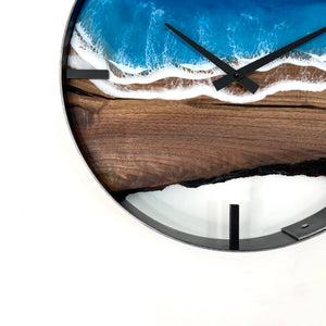 14” Life’s a Beach Live Edge Walnut Wood Wall Clock
