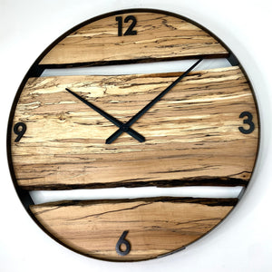 *NEW // 30” Spalted Maple Live Edge Wood Wall Clock