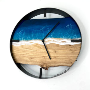 14” Life’s a Beach Live Edge Elm Wood Wall Clock