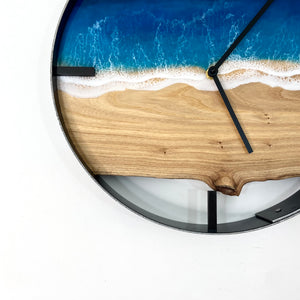 14” Life’s a Beach Live Edge Elm Wood Wall Clock