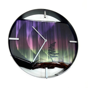 *NEW // 14” Northern Lights Live Edge Black Walnut Wood Wall Clock
