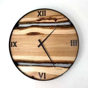 *NEW // 21” Hickory Live Edge Wood Clock