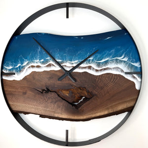 *NEW // 34” Life’s a Beach Live Edge Black Walnut Wall Clock
