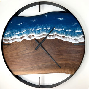 34” Life’s a Beach Live Edge Black Walnut Wall Clock