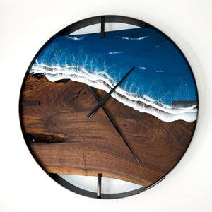 *NEW // 25” Life’s a Beach Live Edge Black Walnut Wall Clock