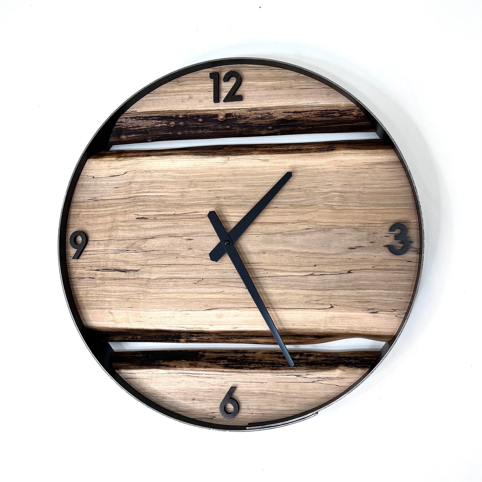 18” Spalted Maple Live Edge Wood Clock