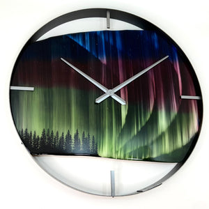 *NEW // 30” Northern Lights Live Edge Black Walnut Wood Wall Clock