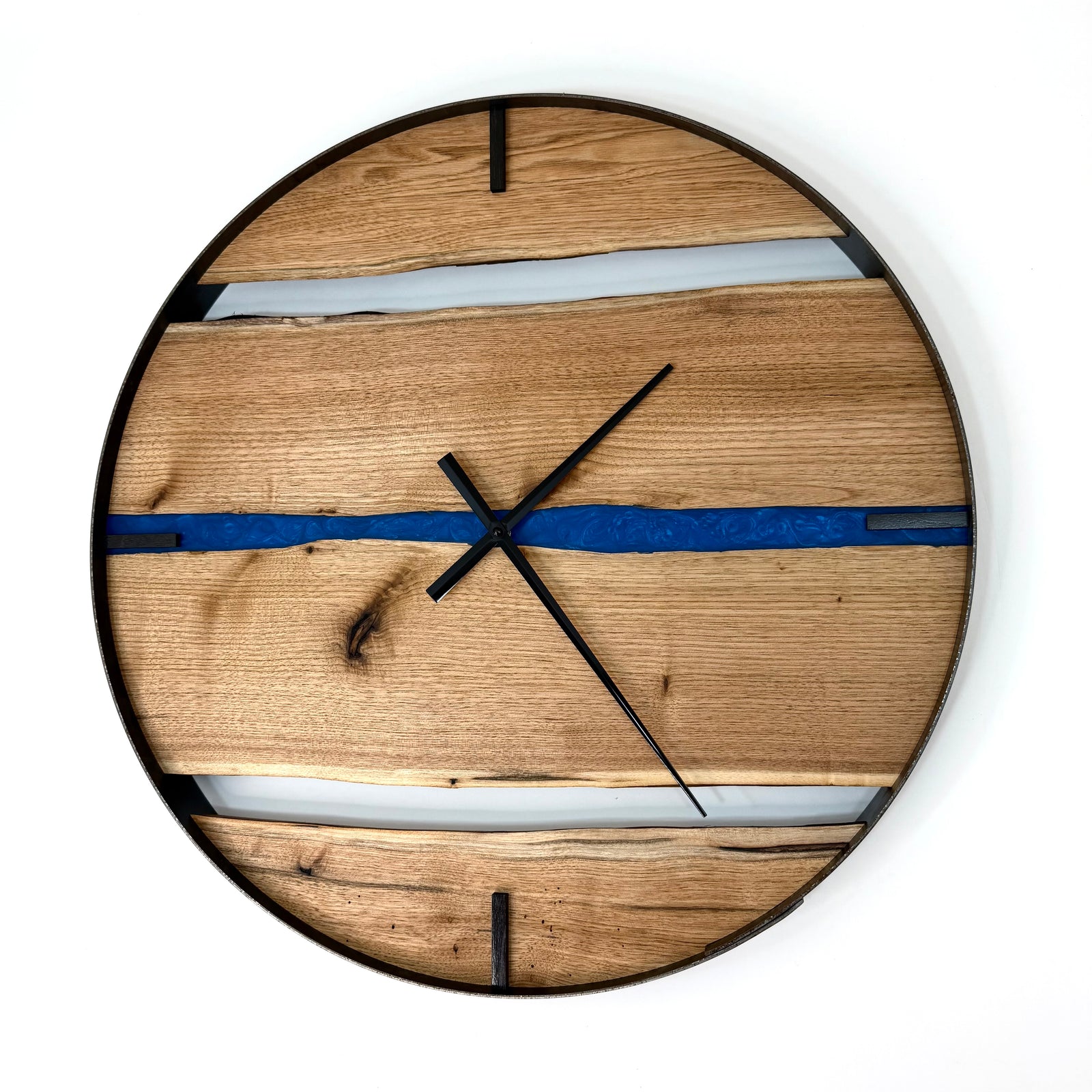 25” Butternut Live Edge Wood Clock ft. Maui Blue Epoxy Inlay