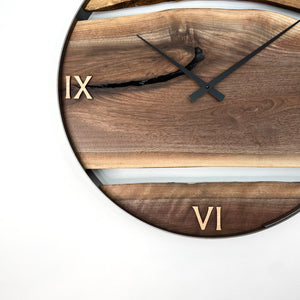 *NEW // 21” Black Walnut Live Edge Wood Clock