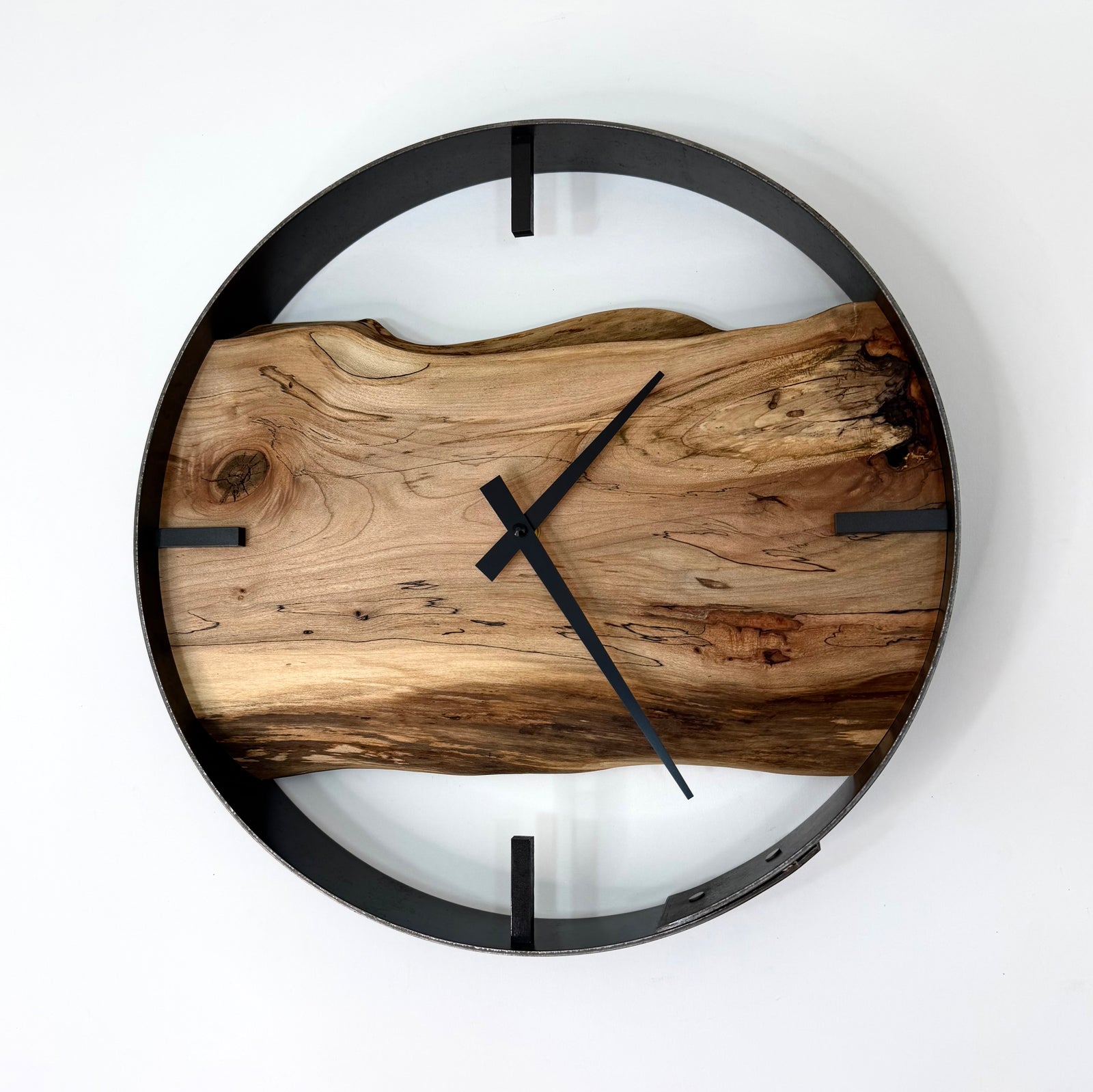 *NEW // 14” Spalted Maple Live Edge Wood Wall Clock