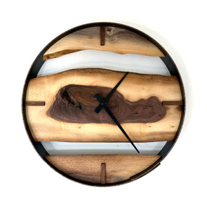 *NEW // 14” Black Walnut Live Edge Wood Wall Clock