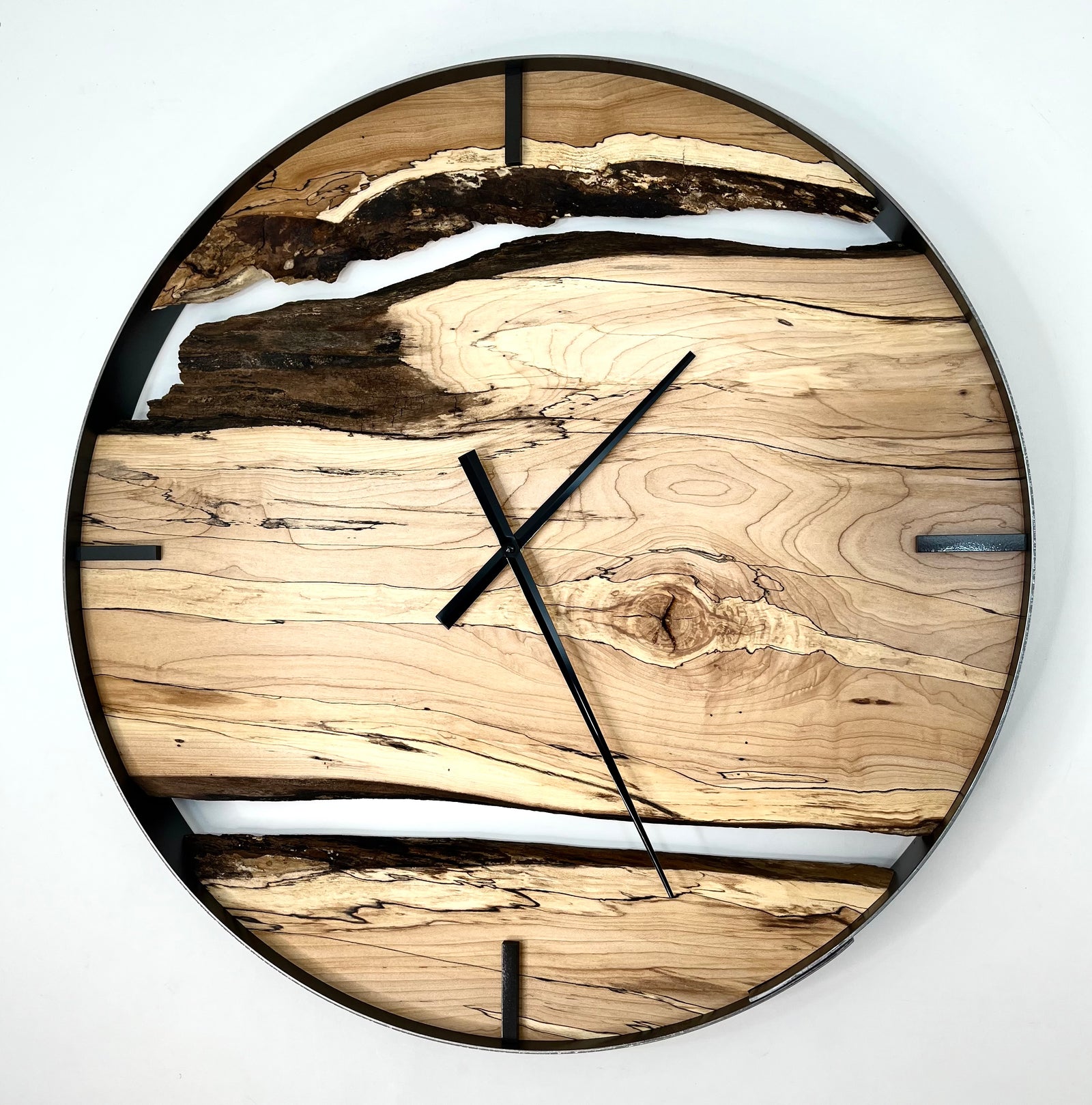 *NEW // 25” Spalted Maple Live Edge Wood Wall Clock