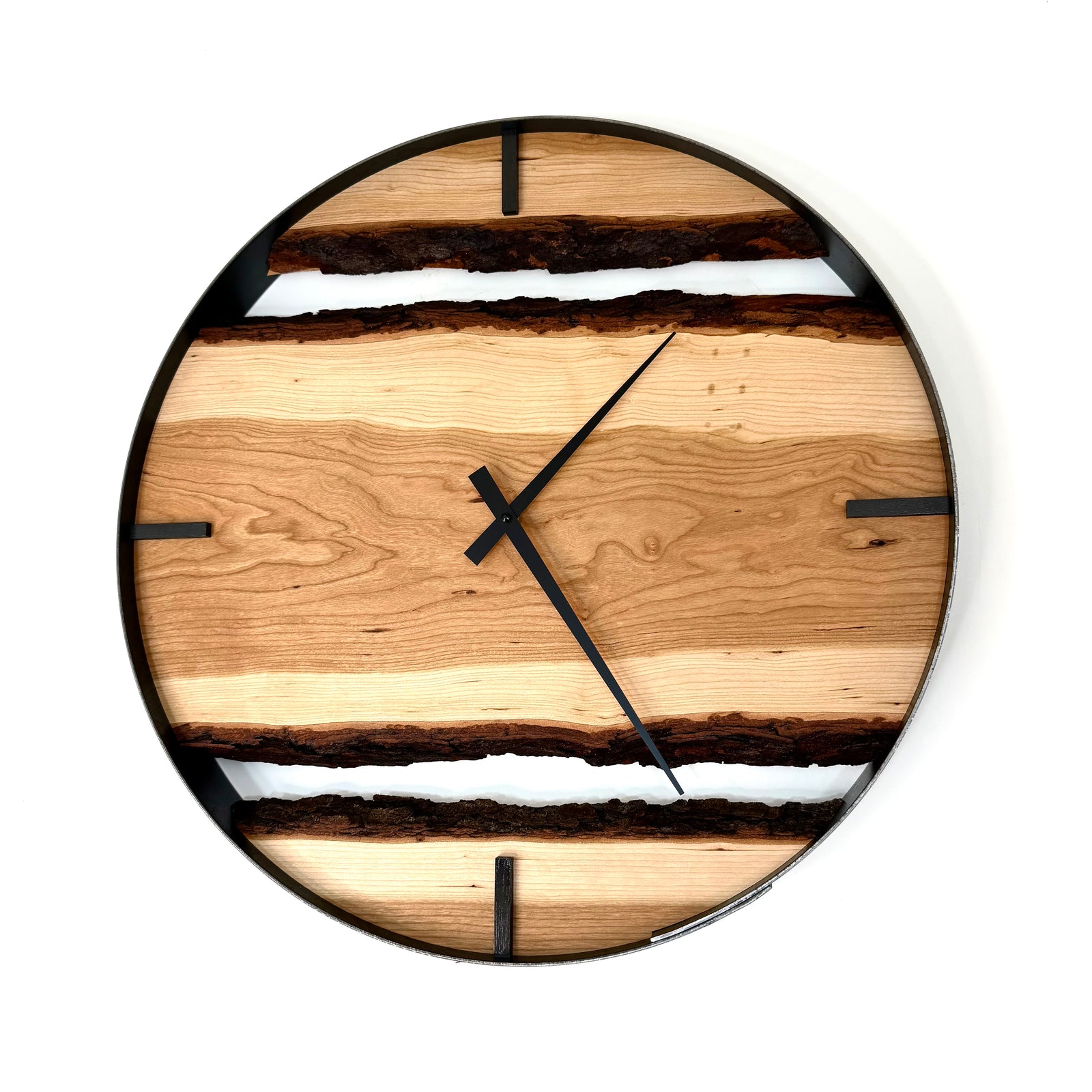 21” Cherry Live Edge Wood Wall Clock