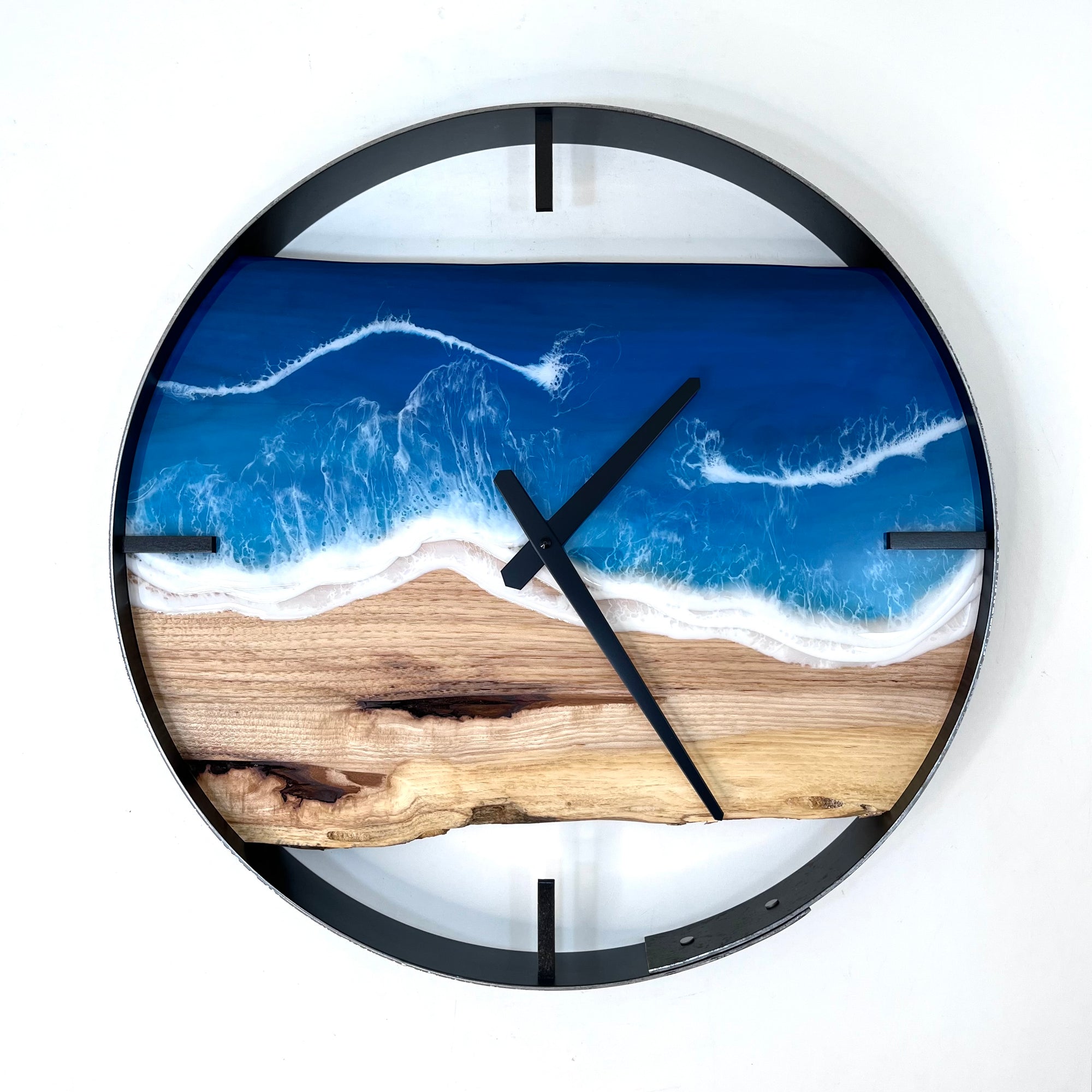*NEW // 18” Life’s a Beach Live Edge Hickory Wood Wall Clock