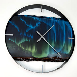 *NEW // 25” Northern Lights Live Edge Black Walnut Wood Wall Clock