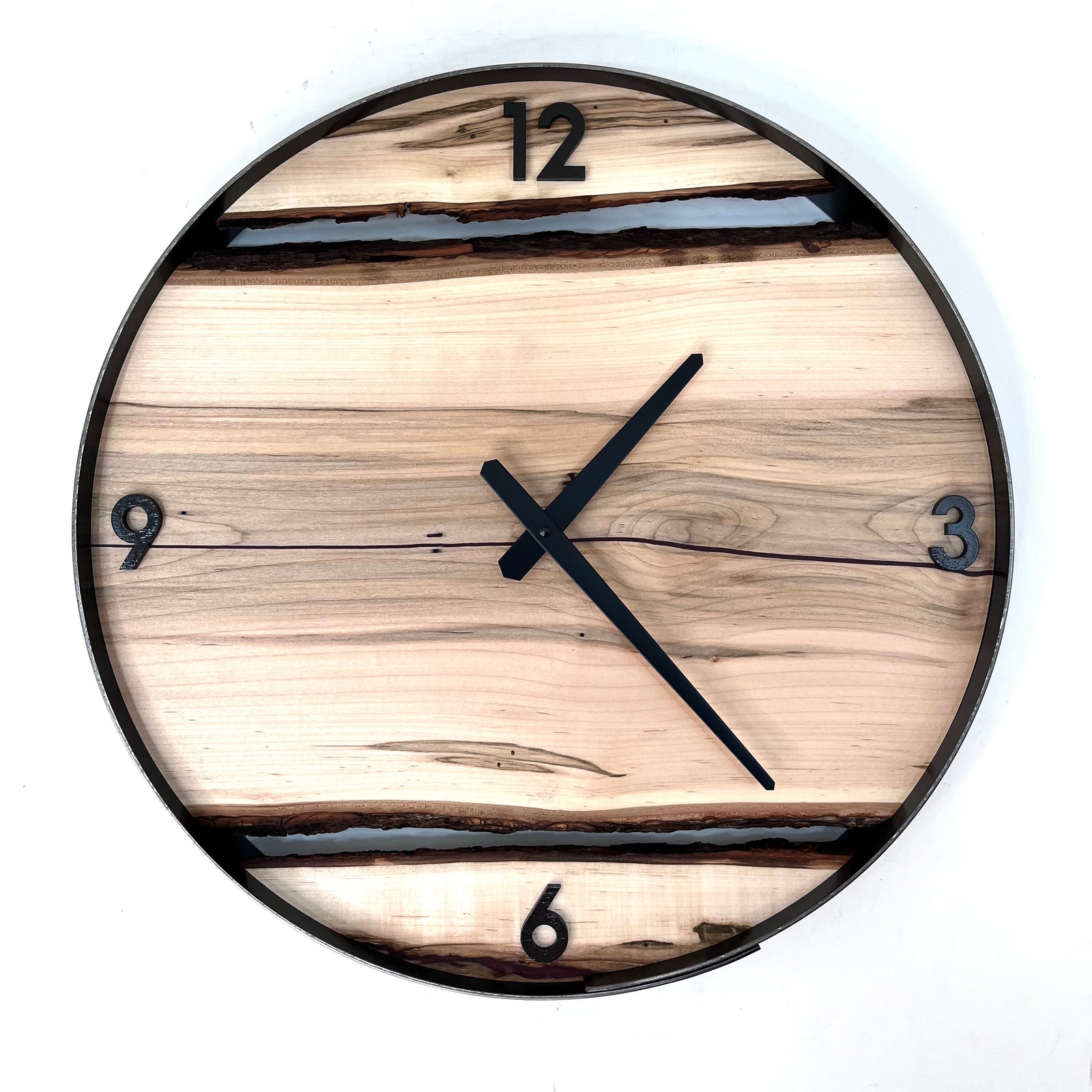 *NEW // 18” Ambrosia Maple Live Edge Wood Clock