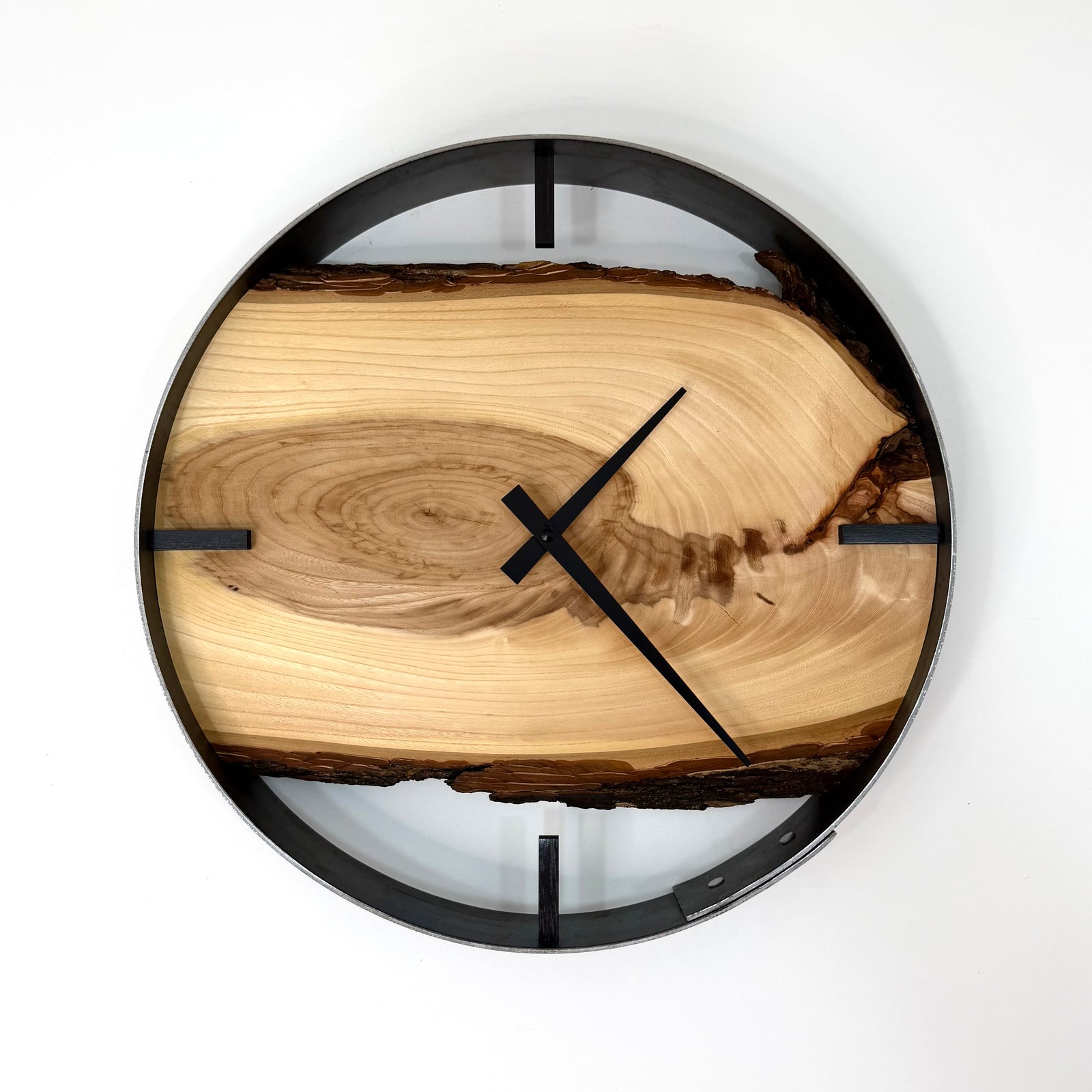 *NEW // 14” Hickory Live Edge Wood Wall Clock