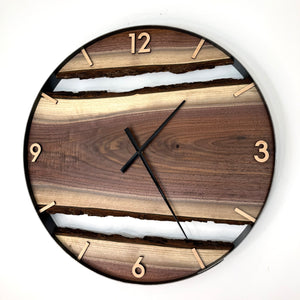 *NEW // 25” Black Walnut Live Edge Wood Clock
