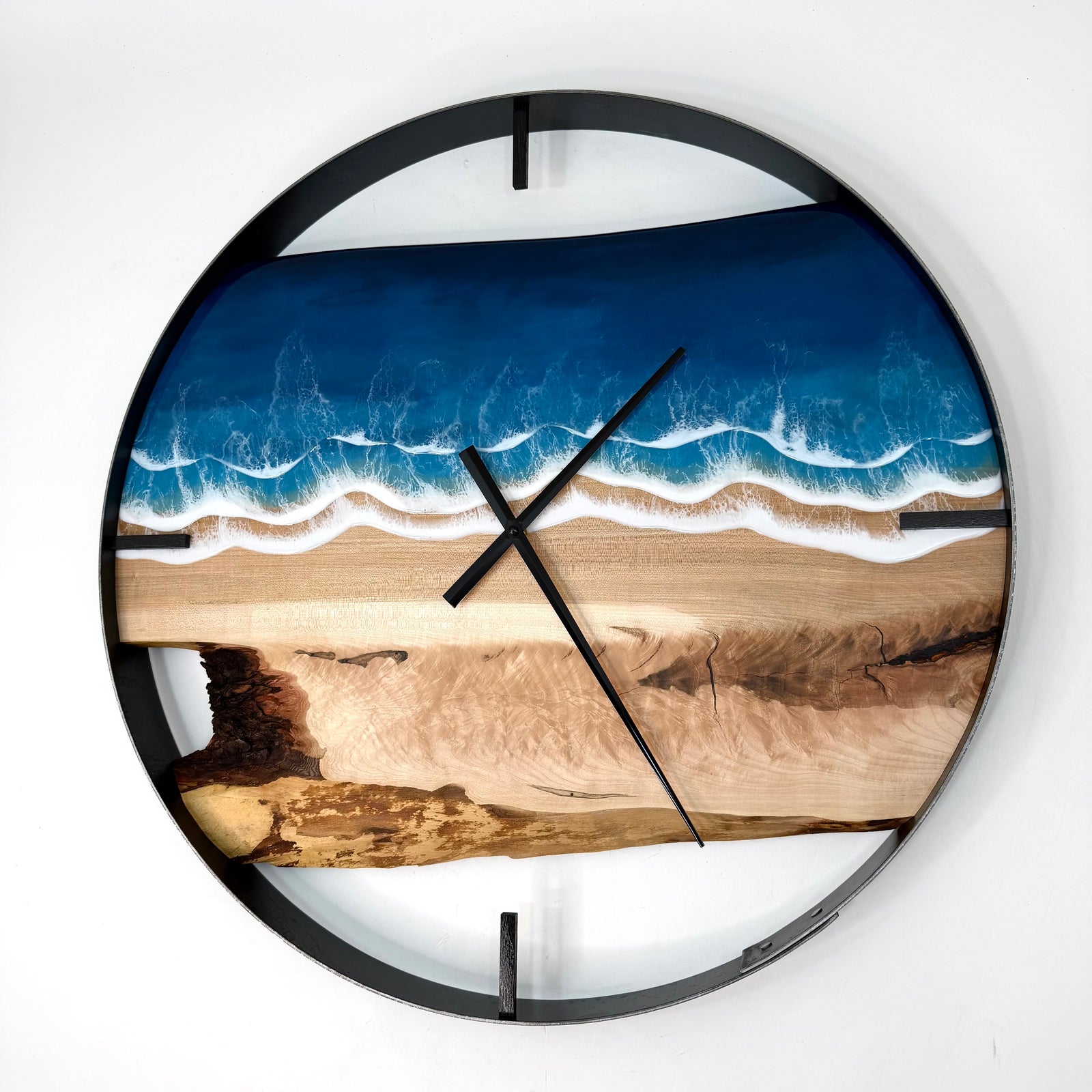 25” Life’s a Beach Live Edge Maple Wood Wall Clock