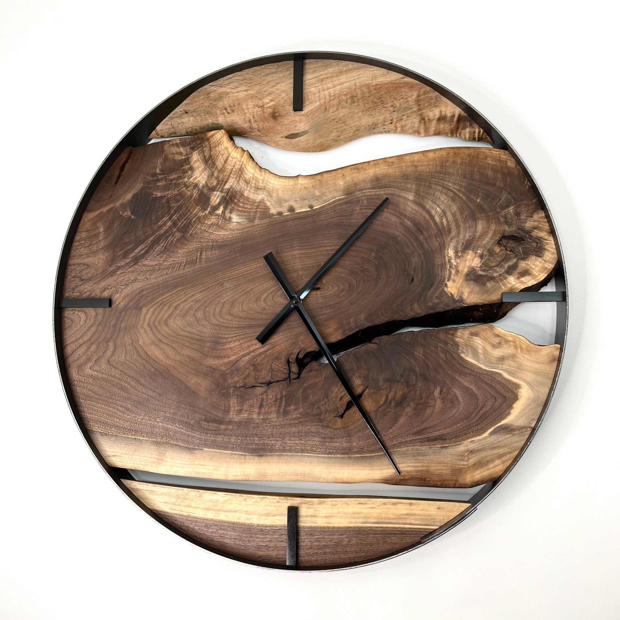 *NEW // 25” Black Walnut Live Edge Wood Clock