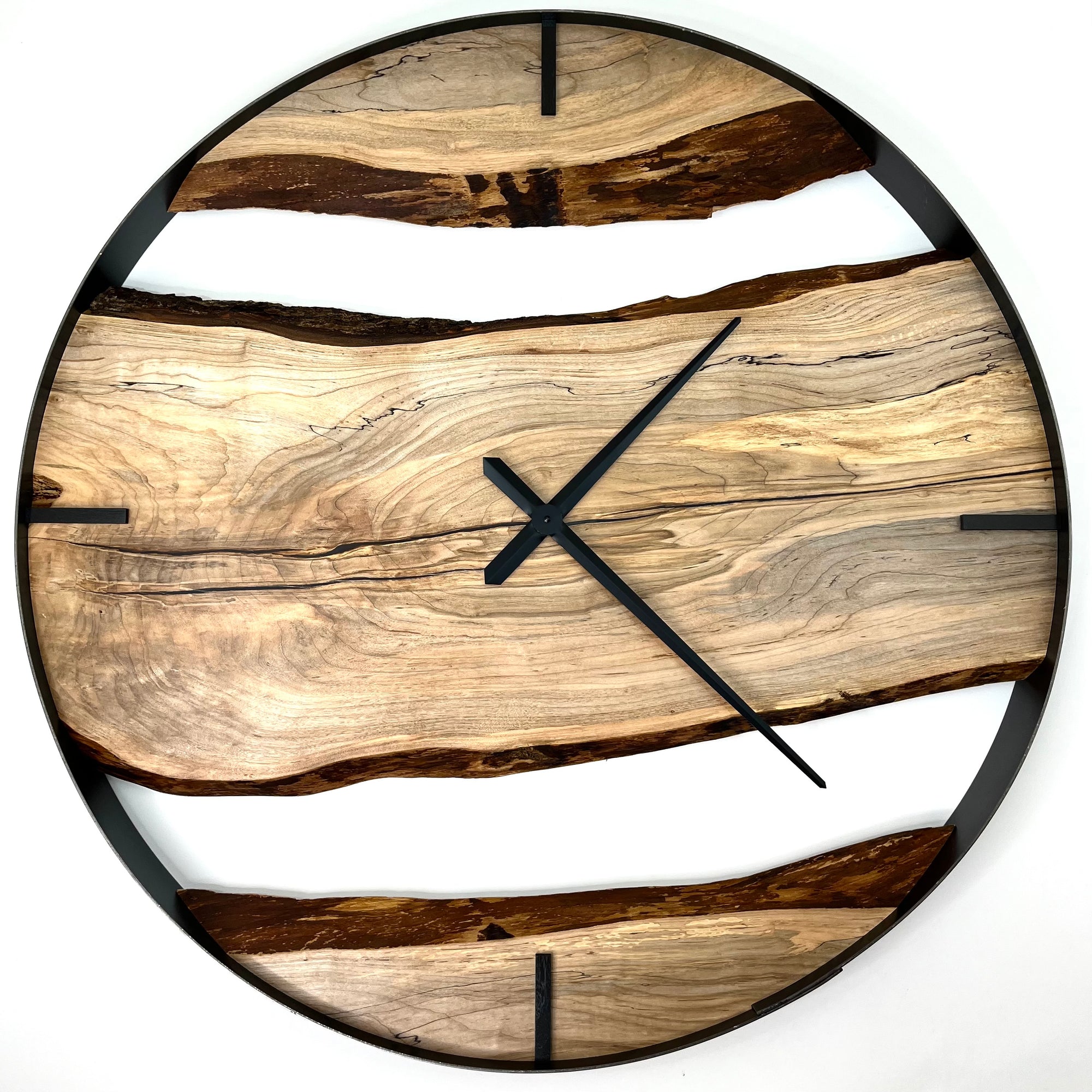 *RESERVED // 34” Spalted Maple Live Edge Wood Wall Clock