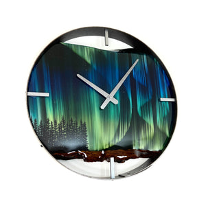 *NEW // 18” Northern Lights Live Edge Black Walnut Wood Wall Clock