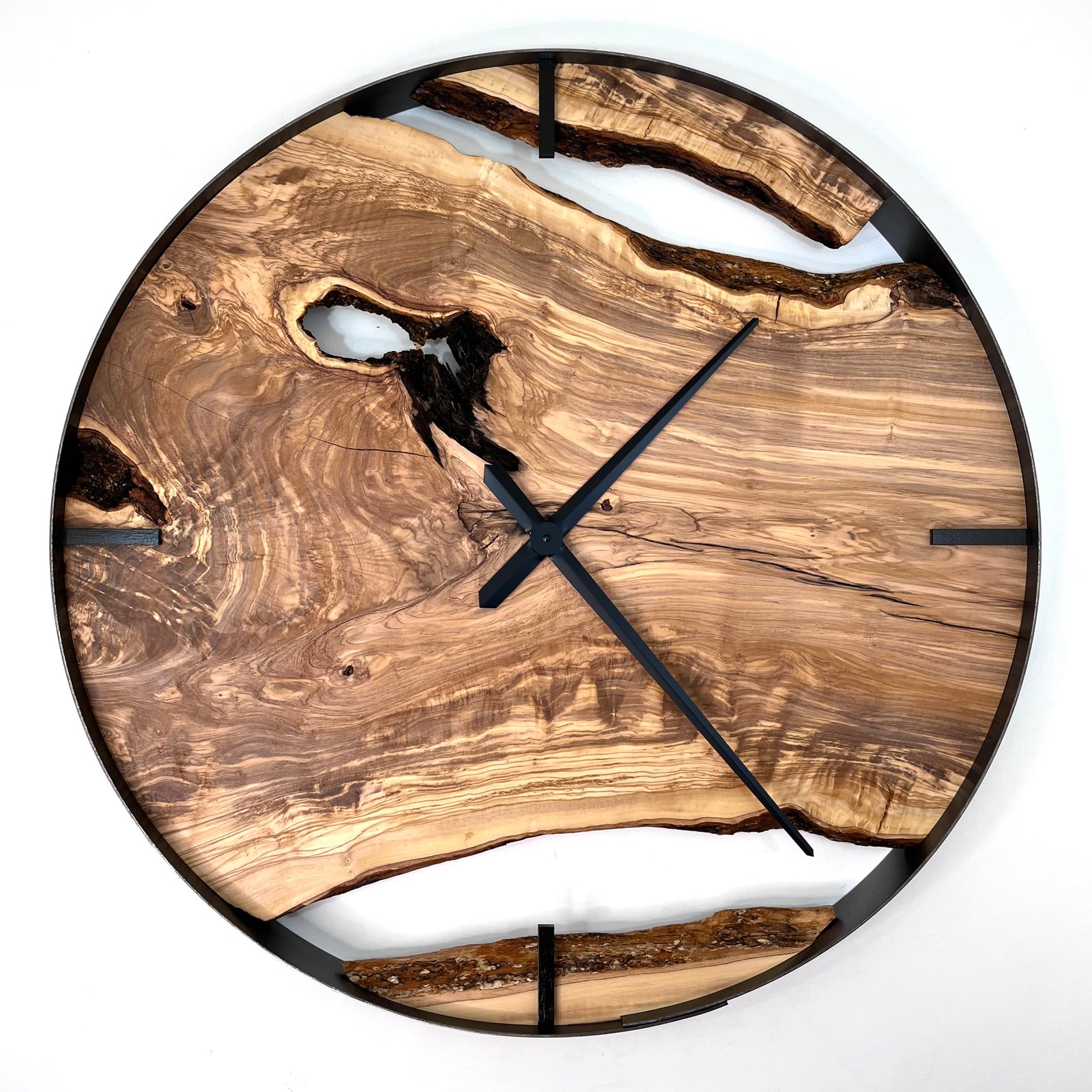 *NEW // 30” Olivewood Live Edge Wood Wall Clock