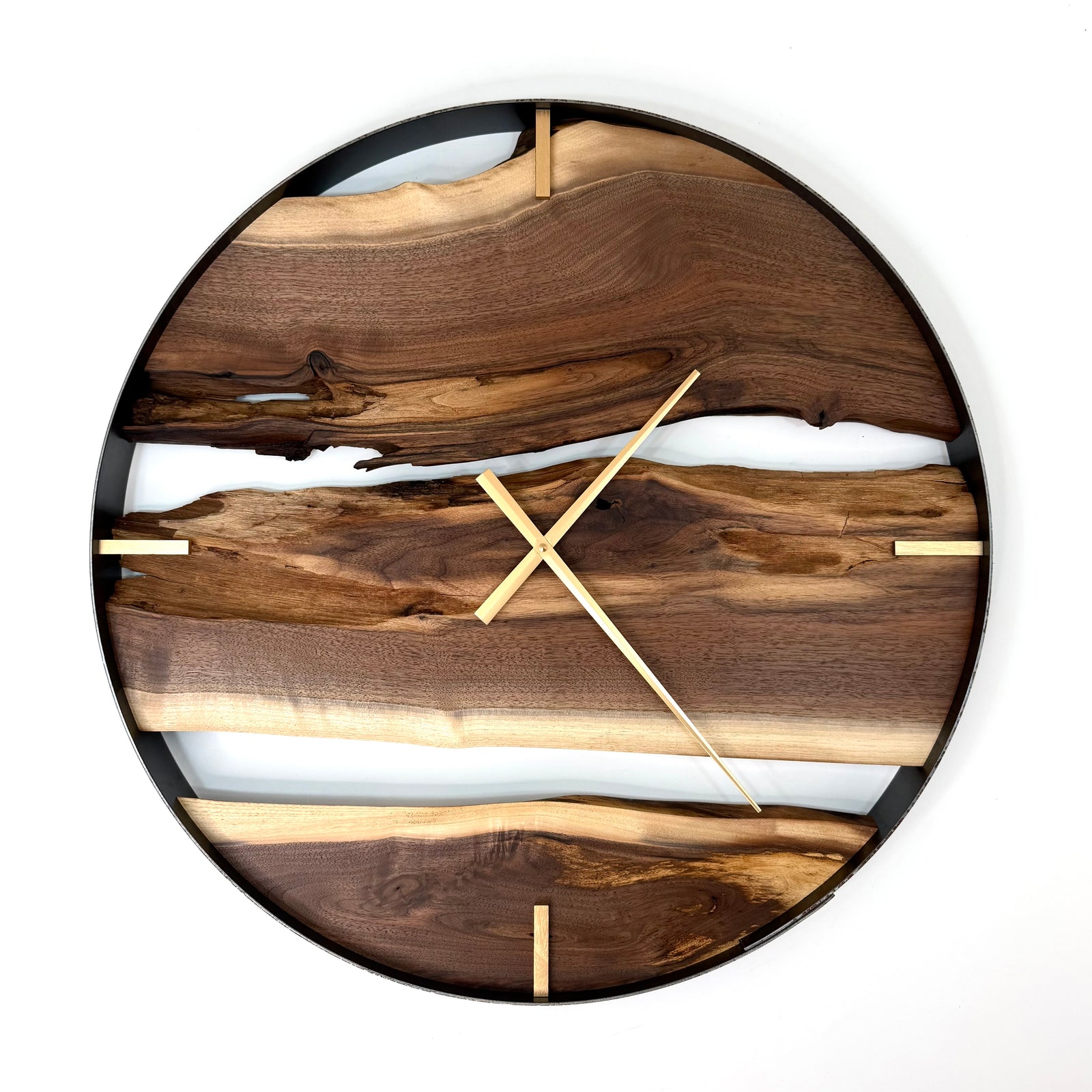 *NEW // 25” Black Walnut Live Edge Wood Clock