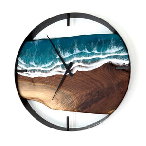 *NEW // 21” Life’s a Beach Live Edge Black Walnut Wall Clock