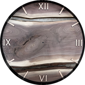 *MADE TO ORDER // 21” Black Walnut Live Edge Wood Clock