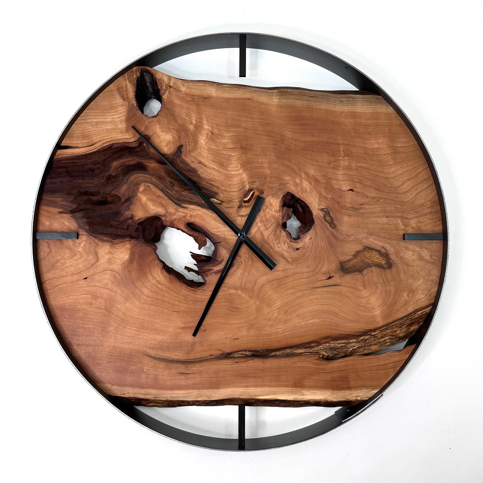 *NEW // 25” Cherry Live Edge Wood Wall Clock