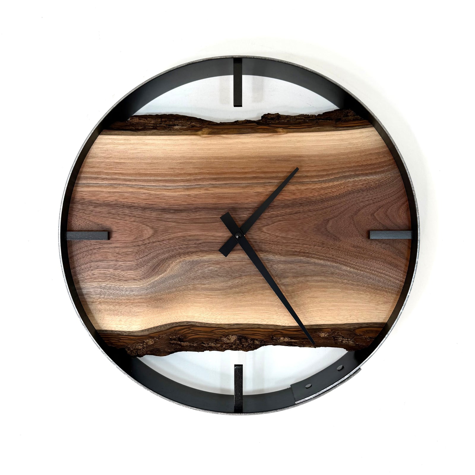 *NEW // 14” Black Walnut Live Edge Wood Wall Clock