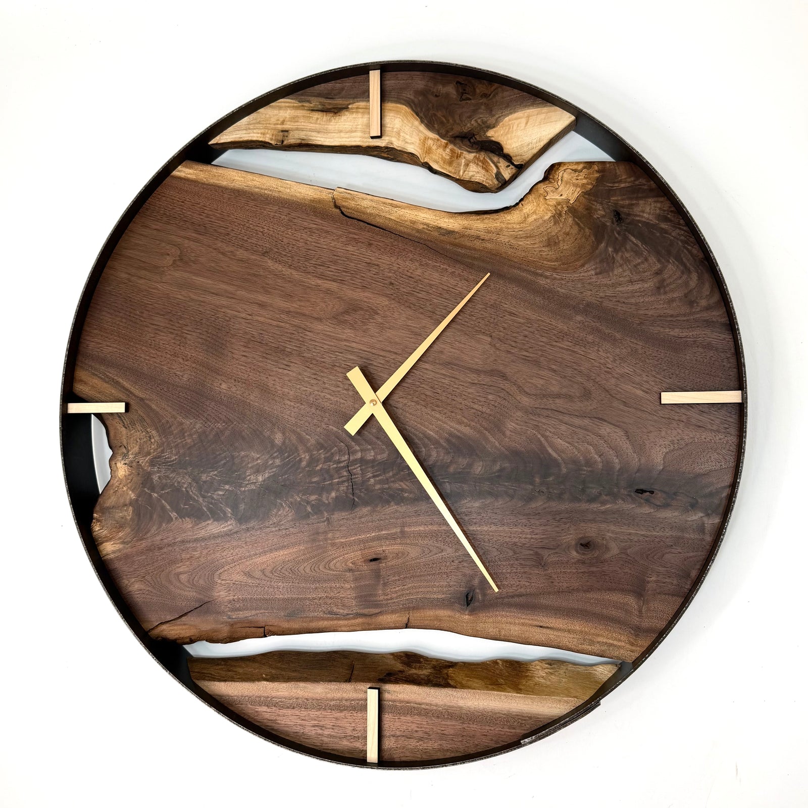 25” Black Walnut Live Edge Wood Clock
