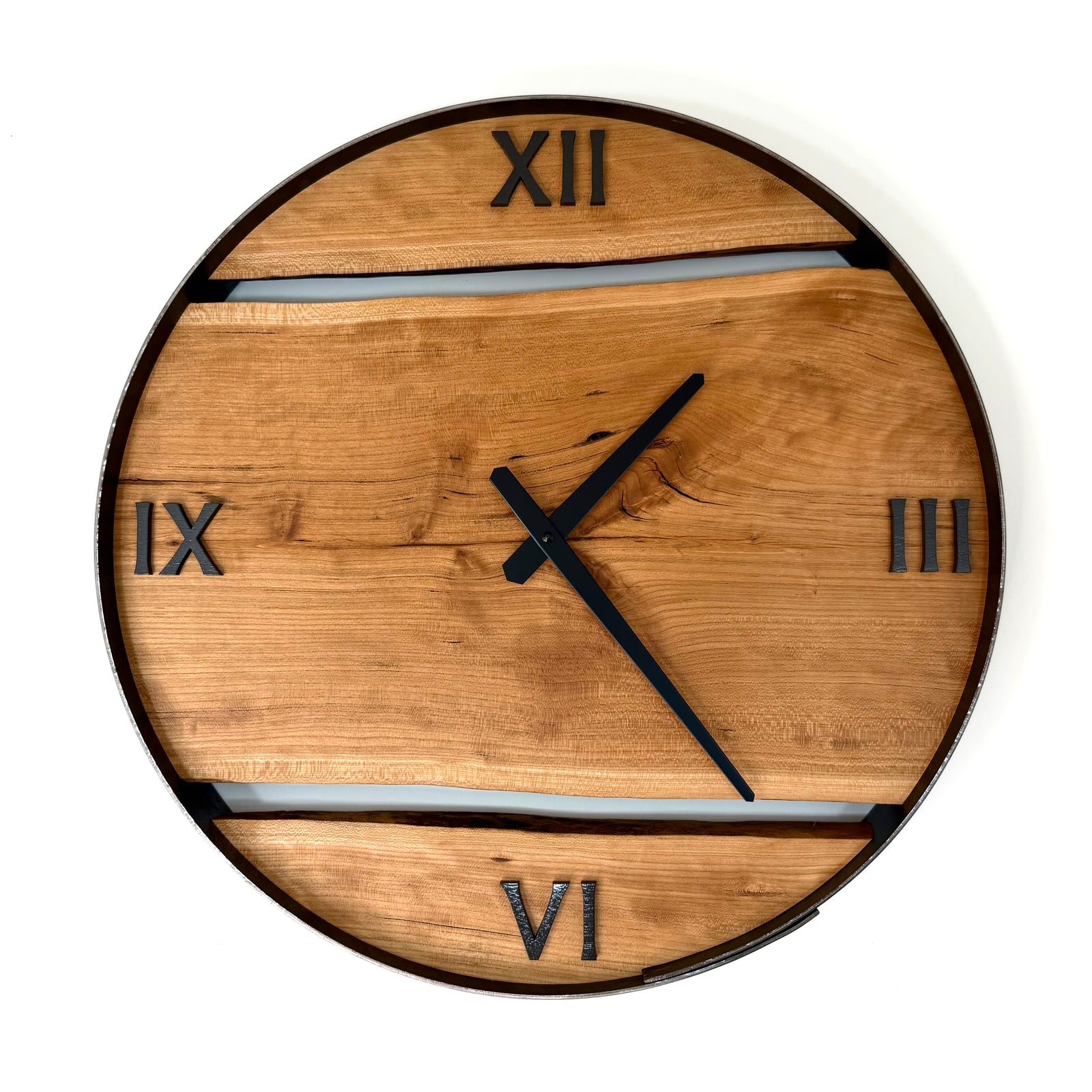 *NEW // 18” Cherry Live Edge Wood Clock