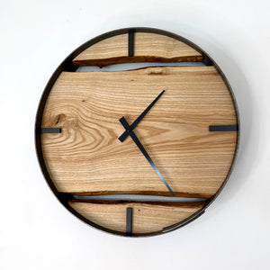 *NEW // 14” Ash Live Edge Wood Wall Clock