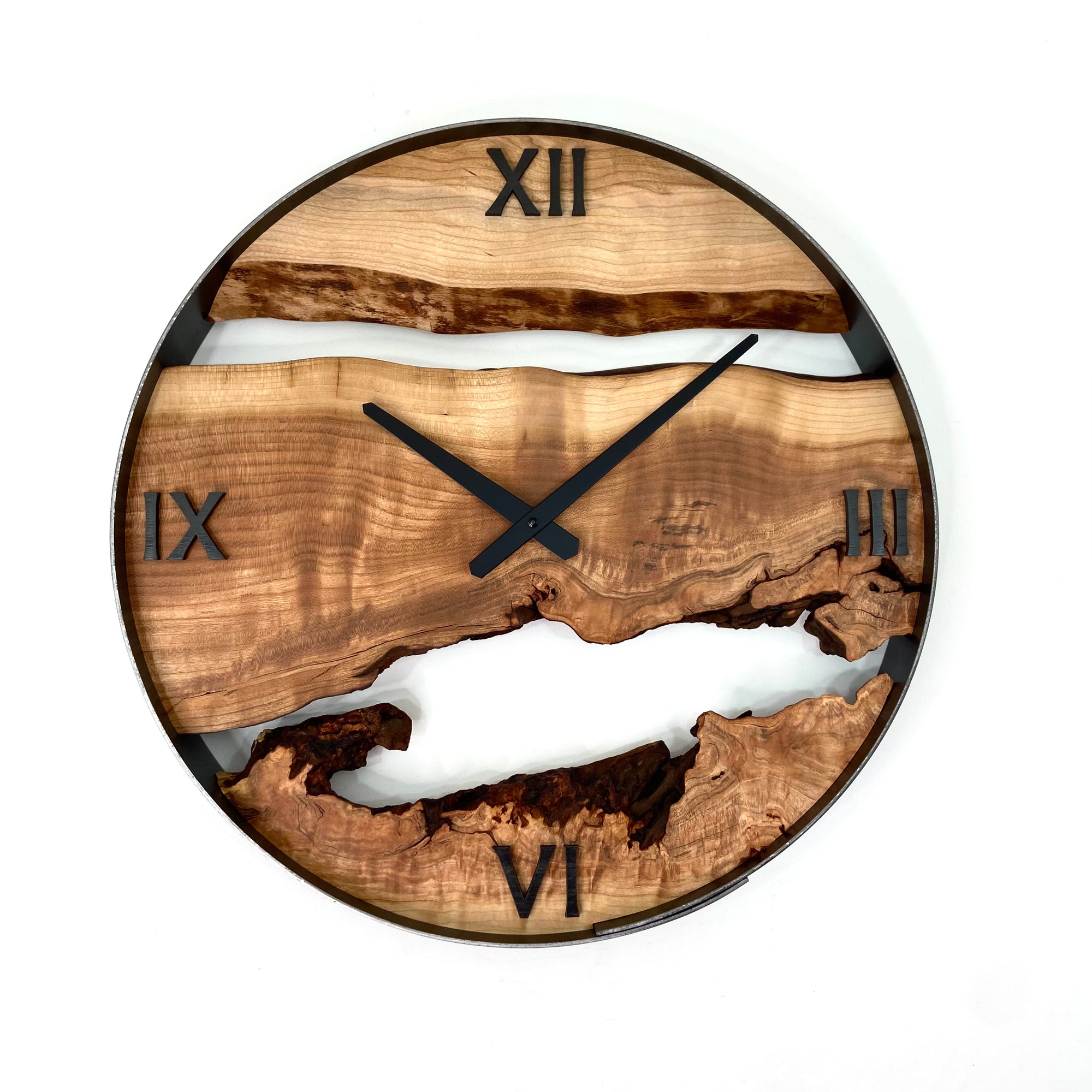 18” Cherry Live Edge Wood Clock