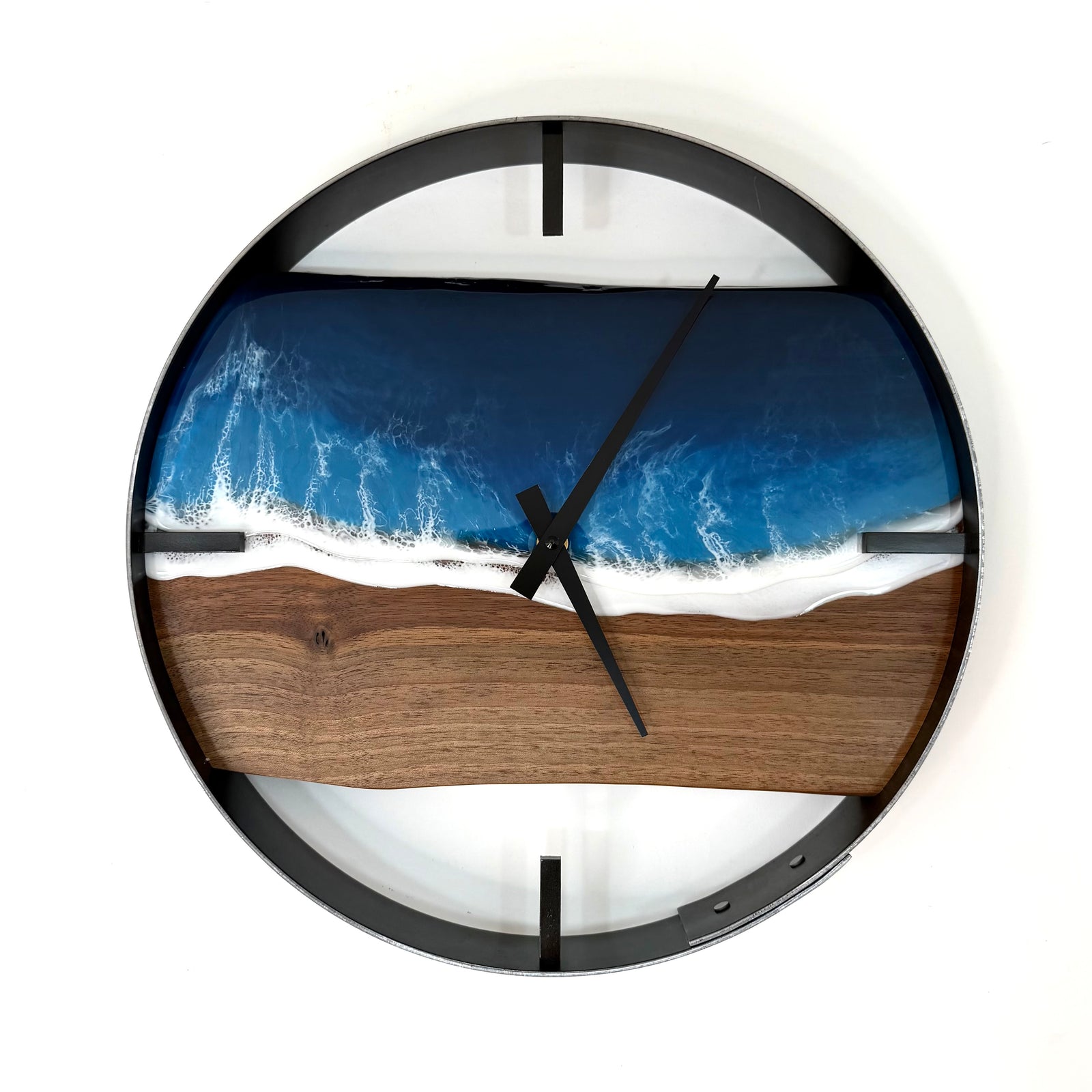 *NEW // 14” Life’s a Beach Live Edge Walnut Wood Wall Clock