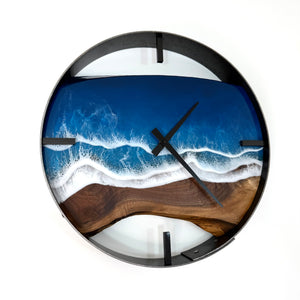 *NEW // 14” Life’s a Beach Live Edge Walnut Wood Wall Clock