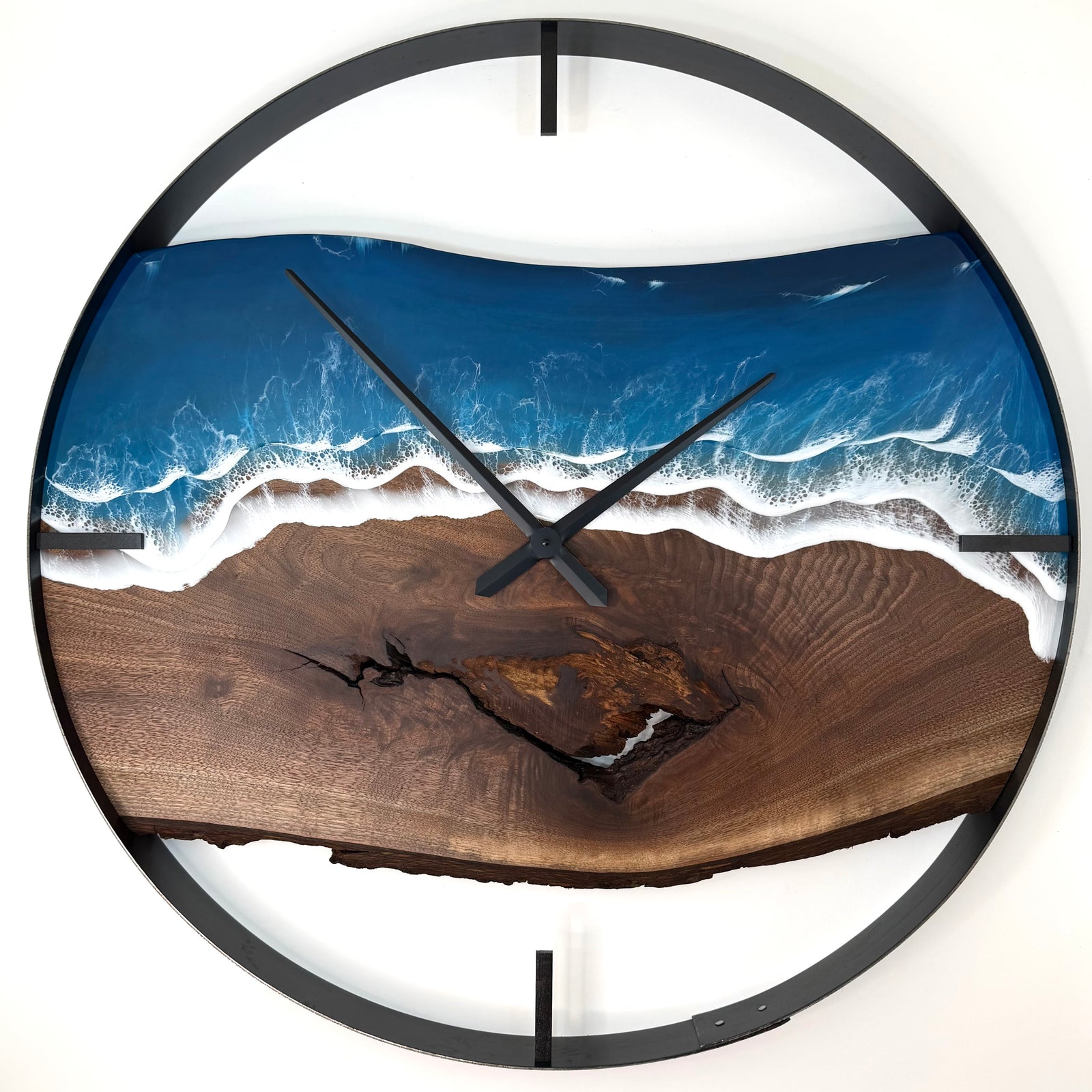 *NEW // 34” Life’s a Beach Live Edge Black Walnut Wall Clock