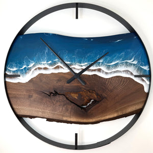 *NEW // 34” Life’s a Beach Live Edge Black Walnut Wall Clock