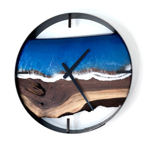 *NEW // 18” Life’s a Beach Live Edge Black Walnut Wall Clock