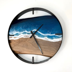 *NEW // 18” Life’s a Beach Live Edge Black Walnut Wall Clock