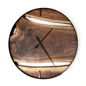 *NEW // 25” Black Walnut Live Edge Wood Clock