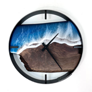 *NEW // 14” Life’s a Beach Live Edge Walnut Wood Wall Clock