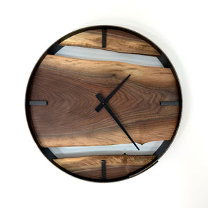 *NEW // 14” Black Walnut Live Edge Wood Wall Clock