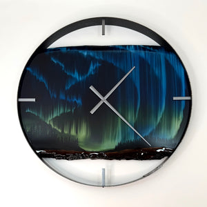 *NEW // 25” Northern Lights Live Edge Black Walnut Wood Wall Clock
