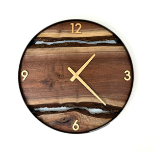 *NEW // 18” Black Walnut Live Edge Wood Clock