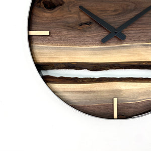 *NEW // 18” Black Walnut Live Edge Wood Wall Clock
