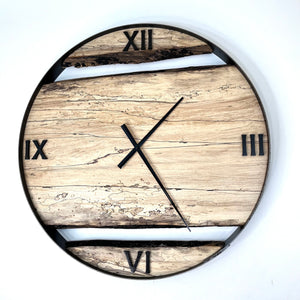 *NEW // 25” Spalted Maple Live Edge Wood Wall Clock