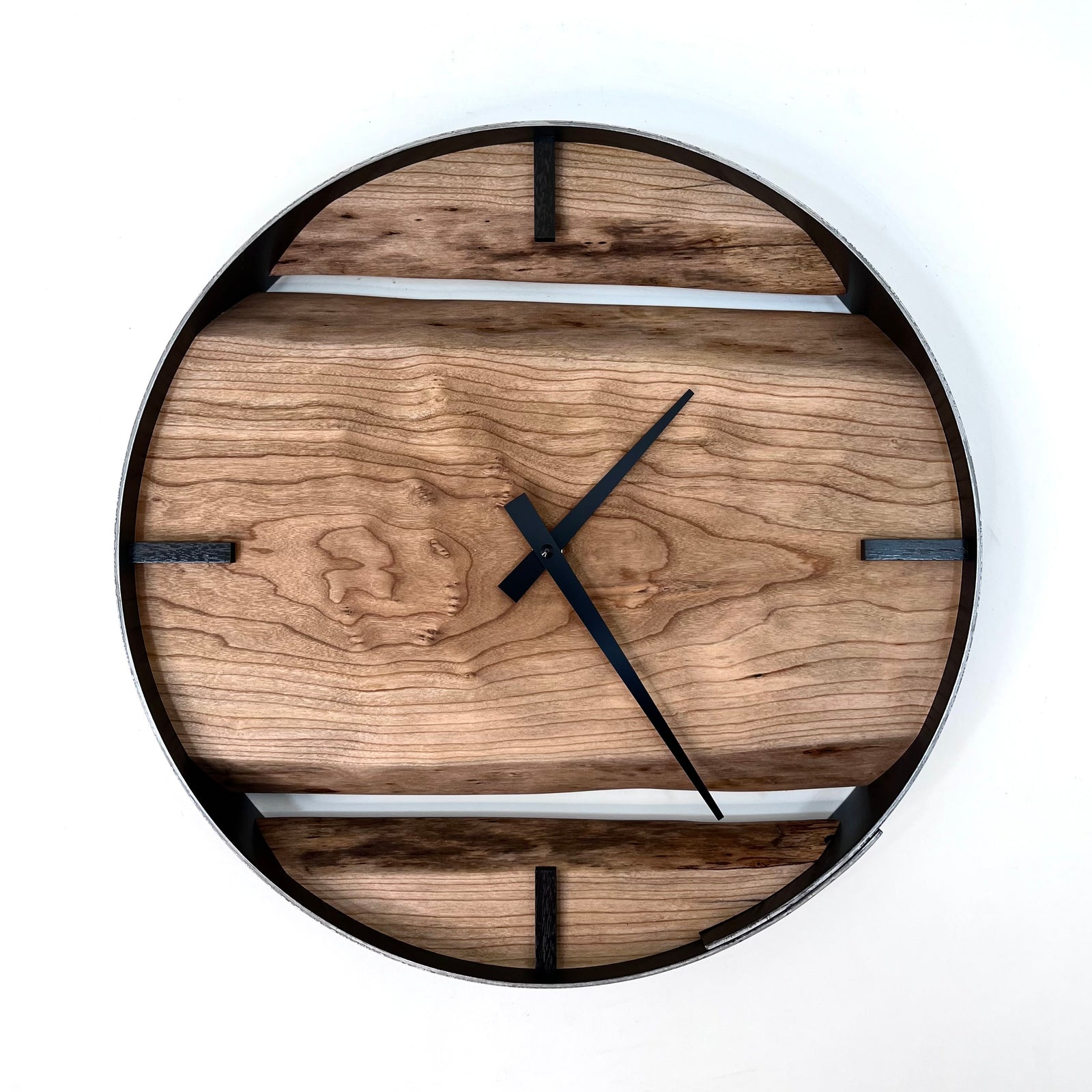 *NEW // 14” Cherry Live Edge Wood Wall Clock